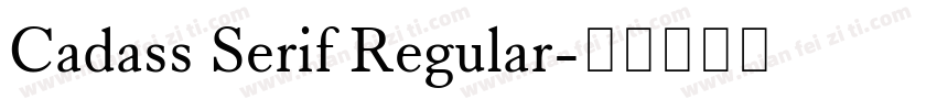Cadass Serif Regular字体转换
